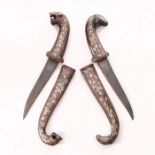 PAIR, SOUTHEAST ASIAN KHANJAR DAGGERS