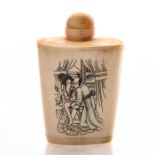 VINTAGE CHINESE SNUFF BOTTLE WITH HAND DECORATION