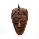 AFRICAN TRIBAL WOODEN RITUAL WALL MASK