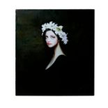 TARAS LOBODA OIL ON CANVAS PAINTING, FEMALE PORTRAIT