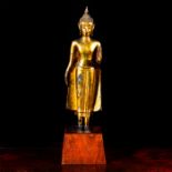 GILT BRONZE FIGURE, BUDDHA IN ABHAYA MUDRA, THAI