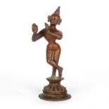 INDIAN BRONZE KRISHNA VENUGOPALA ON LOTUS BASE