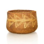 NATIVE AMERICAN TRIBAL WOVEN BASKET BOWL