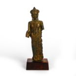 ANTIQUE THAI LOPBURI PERIOD KHMER BRONZE BUDDHA STATUE