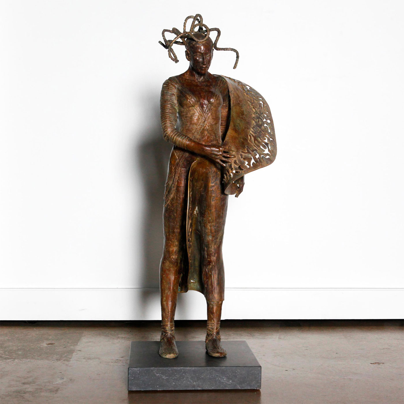 RIEKE VAN DER STOEP BRONZE SCULPTURE, MYTHICAL WOMAN - Image 5 of 16