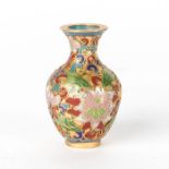 MINIATURE POTTERY VASE WITH GILT DECORATION