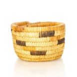 NATIVE AMERICAN TRIBAL WOVEN BASKET BOWL, CLOUDS