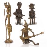 4 SMALL AFRICAN BRONZE SCULPTURES