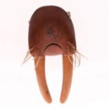 ALASKA NATIVE INUPIAT TRIBAL CARVED WALRUS MASK