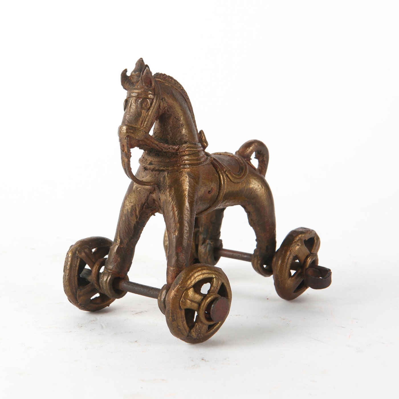 ANTIQUE INDIAN BRONZE TOY HORSE - Image 4 of 5