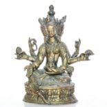 BRONZE ALLEGORICAL HINDU STATUE, DATTATREYA LORD OF YOGA