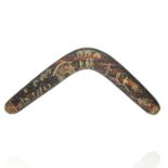 AUSTRALIAN BOOMERANG WITH TRIBAL ART WORK