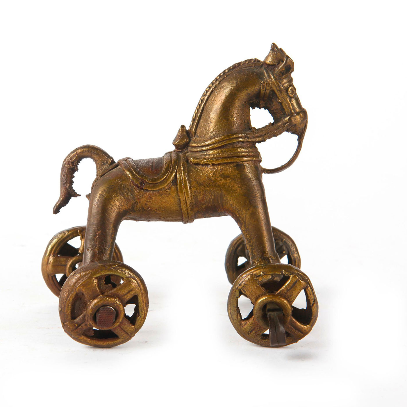 ANTIQUE INDIAN BRONZE TOY HORSE - Image 3 of 5