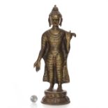 ANTIQUE BRONZE STATUE OF STANDING BUDDHA