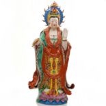 MONUMENTAL ASIAN PORCELAIN BODHISATTVA FIGURE GUAN YIN