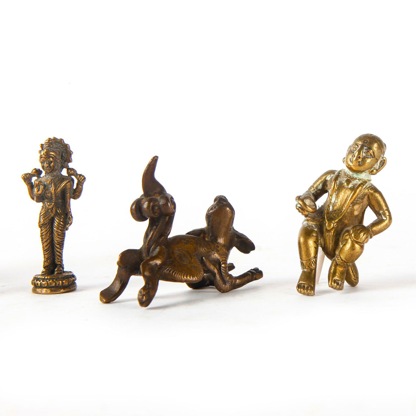 18TH - 19TH C. HINDU BRONZE FIGURINES, SET OF 5 - Image 3 of 5