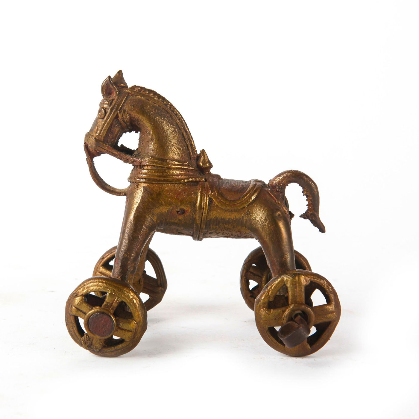 ANTIQUE INDIAN BRONZE TOY HORSE - Image 2 of 5