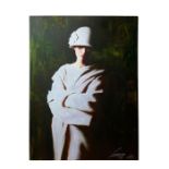 TARAS LOBODA OIL ON CANVAS PAINTING, FEMALE PORTRAIT