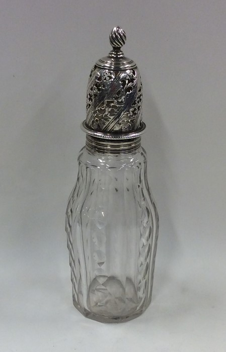 A Georgian silver mounted glass sugar caster. Appr - Image 2 of 3