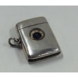 An unusual silver compass / vesta case with hinged
