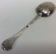 A good 17th Century rat tail spoon with scroll and