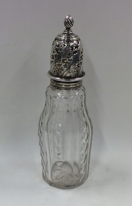 A Georgian silver mounted glass sugar caster. Appr - Image 3 of 3