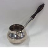 A Georgian silver brandy pan with original turned
