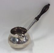 A Georgian silver brandy pan with original turned