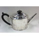 A rare Hester Bateman oval silver teapot with bead