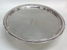 A rare Queen Anne silver tazza, the centre crested