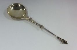 A silver gilt anointing spoon with tapering handle