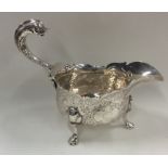 NEWCASTLE: A rare Georgian silver sauce boat attra