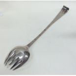 A Georgian OE pattern Irish silver potato fork. Ap