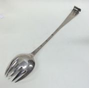 A Georgian OE pattern Irish silver potato fork. Ap