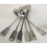 ABERDEEN: A good set of six fiddle pattern silver