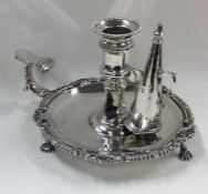 A good quality Georgian silver chamber stick with