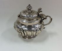 A good Victorian hinged top silver mustard on spre