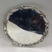 An attractive Georgian circular silver salver with