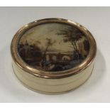 An attractive Antique ivory and gold mounted powde