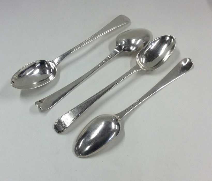 A set of four bottom marked bright cut silver spoo - Image 2 of 3