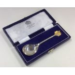 A good cased silver presentation spoon with gilt t