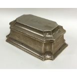 A rectangular hinged top silver jewellery box. Bir