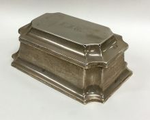 A rectangular hinged top silver jewellery box. Bir