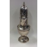 A good quality baluster shaped silver sugar caster