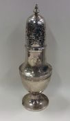 A good quality baluster shaped silver sugar caster