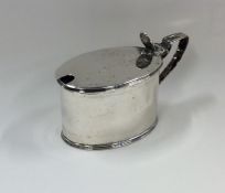 A Georgian silver oval drum mustard with BGL. Lond