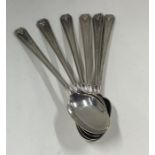 A set of six silver coffee spoons. Sheffield. By C
