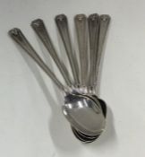 A set of six silver coffee spoons. Sheffield. By C