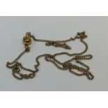 A 9 carat flat clink neck chain with gilt magnetic