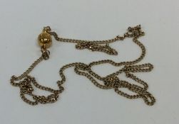 A 9 carat flat clink neck chain with gilt magnetic